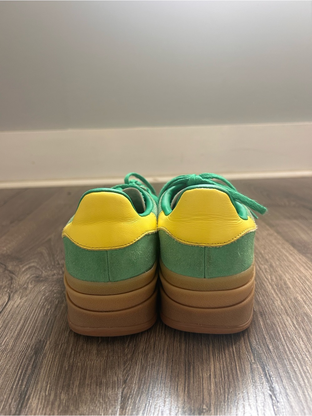 adidas Gazelle Platform Sneakers in Green, Pink & Yellow - Picture 3 of 7